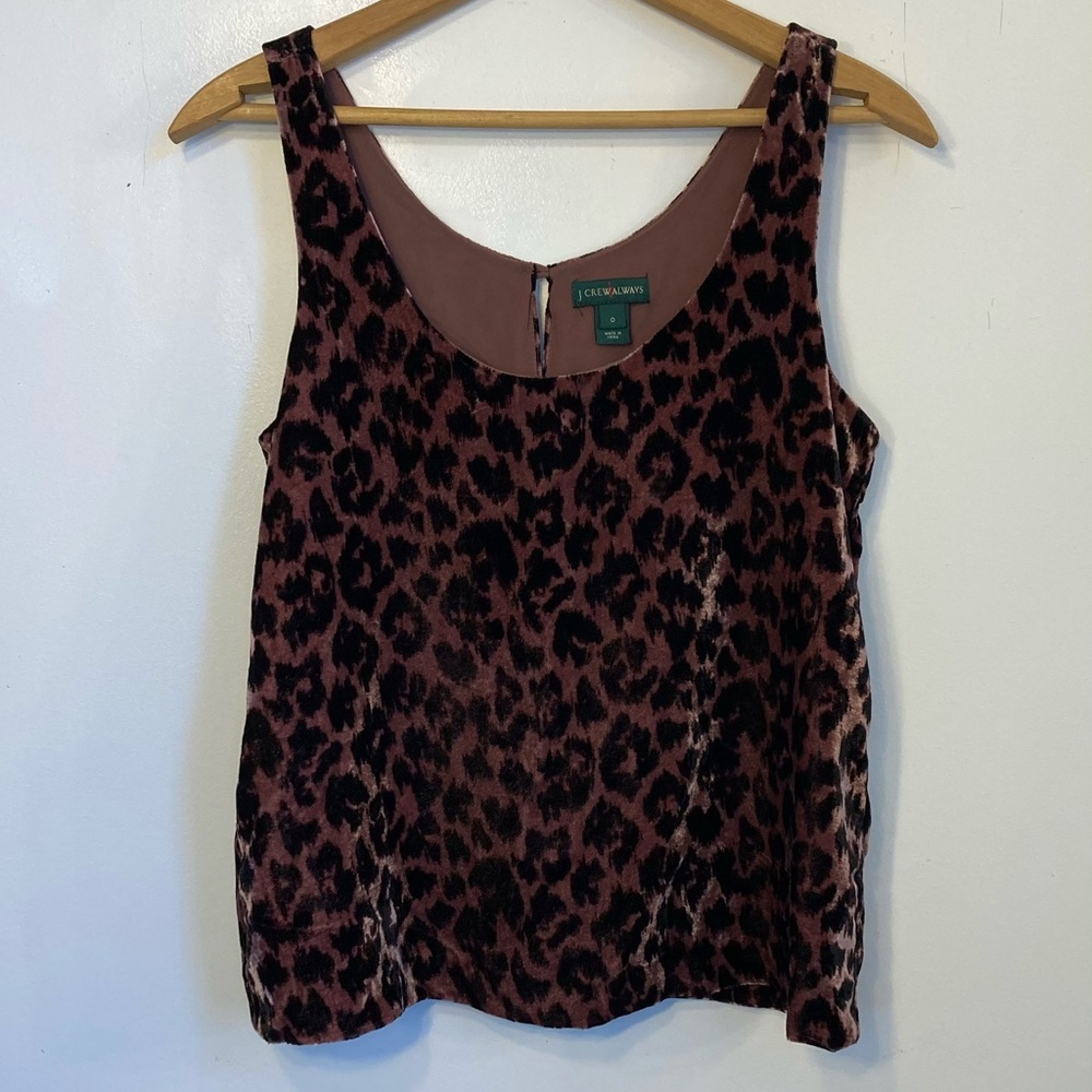 JCrew Velvet Leopard Print Tank Top